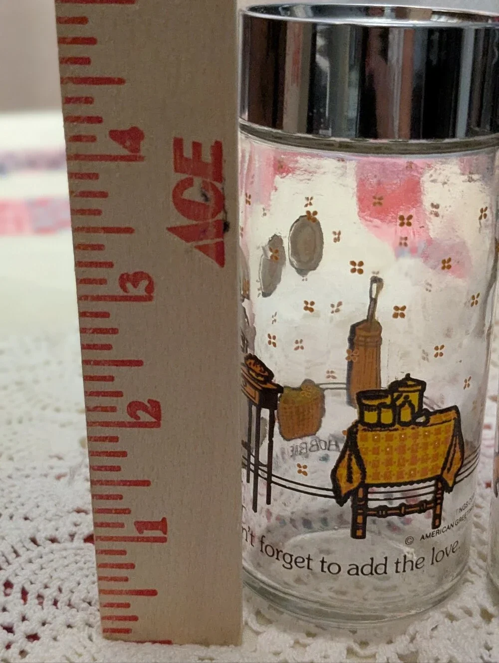 HOLLY HOBBIE Glass Salt and Pepper Shakers 1980 American Greetings Spice Jars